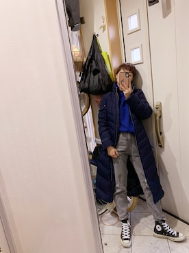 「Eddie Bauer（エディーバウアー）のアイテム（ジャケット/アウター）」を使った、sawawaさん（レディース・157cm）の冬コーディネート