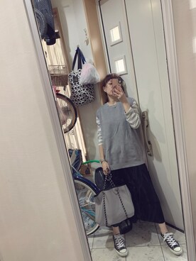 「Eddie Bauer（エディーバウアー）のアイテム（バッグ）」を使った、sawawaさん（レディース・157cm）の秋コーディネート