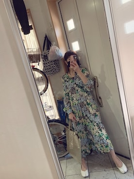 「H&M（エイチ・アンド・エム）のアイテム（シャツワンピース）」を使った、sawawaさん（レディース・157cm）の秋コーディネート