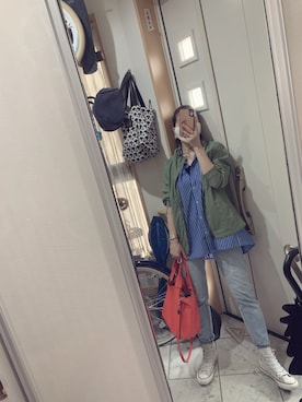 「Eddie Bauer（エディーバウアー）のアイテム（ジャケット/アウター）」を使った、sawawaさん（レディース・157cm）の春コーディネート