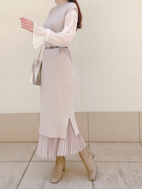 「ALTROSE（アルトローズ）の［ALTROSE/アルトローズ］シンシア A5 スクエア ショルダーバッグ（ショルダーバッグ）」を使った、はおさん（レディース・167cm）の春コーディネート