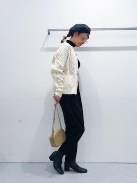 「LAKOLE（ラコレ）のアイテム（ハンチング/ベレー帽）」を使った、yukataetaeさん（レディース・160cm）の秋コーディネート