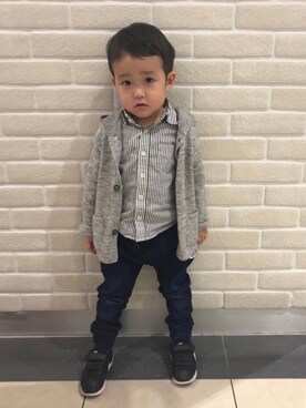 「Baddy Lee（バディリー）のアイテム」を使った、HARUTOYAさん（キッズ・90cm）の冬コーディネート