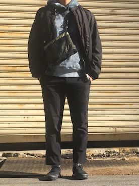 「COMME des GARCONS（コムデギャルソン）のアイテム（MA-1）」を使った、shotaさん（メンズ・170cm）の秋コーディネート