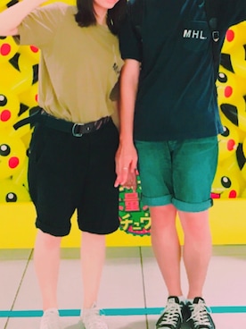 「お揃いコーデ」｜キノさん（メンズ・174cm）の夏コーディネート