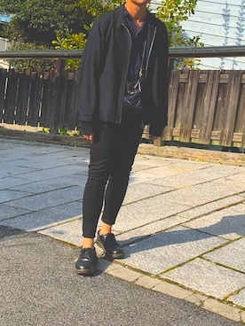 「Dr. Martens（ドクターマーチン）のDr.Martens (ドクターマーチン)/1461 3EYE GIBSON SHOES（その他シューズ）」を使った、キノさん（メンズ・174cm）の秋コーディネート