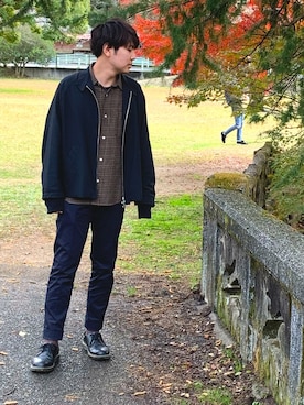 「Dr. Martens（ドクターマーチン）のDr.Martens (ドクターマーチン)/1461 3EYE GIBSON SHOES（その他シューズ）」を使った、キノさん（メンズ・174cm）の秋コーディネート