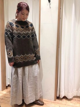 「チュニック」｜「アイテム（スリッポン）」を使った、yukach1101さん（レディース・160cm）の秋コーディネート