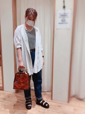「Samansa Mos2（サマンサ モスモス）のアイテム（ピアス（両耳用））」を使った、yukach1101さん（レディース・160cm）の夏コーディネート