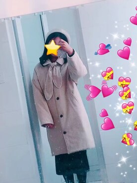 「アイテム（ピーコート）」を使った、辛格さん（レディース・160cm・10代）の冬コーディネート