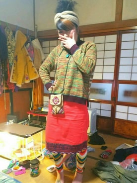 「チチカカ」｜「アイテム（その他）」を使った、トミーさん（レディース・162cm）の冬コーディネート