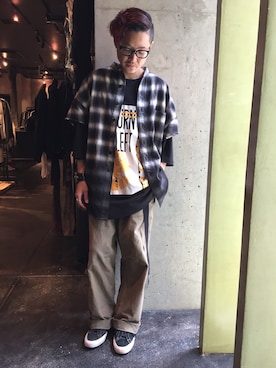 「ROYAL FLASH（ロイヤルフラッシュ）のアイテム（バングル/リストバンド）」を使った、takaya  ogawaさん（メンズ・172cm）の春コーディネート