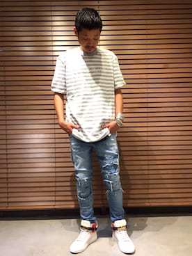 「BUSCEMI（ブシェミ）のアイテム」を使った、takaya  ogawaさん（メンズ・172cm）の夏コーディネート