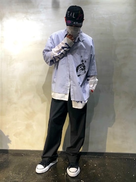 「コロナに負けない」｜「アイテム（アクセサリー）」を使った、takaya  ogawaさん（メンズ・172cm）の春コーディネート