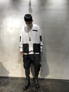 「ROYAL FLASH（ロイヤルフラッシュ）のアイテム（スウェット）」を使った、takaya  ogawaさん（メンズ・172cm）の春コーディネート