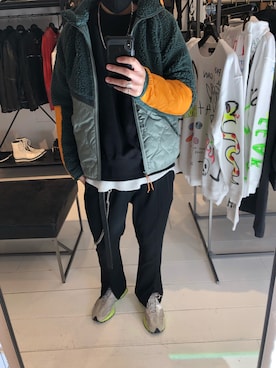 「NIKE（ナイキ）のアイテム（ブルゾン）」を使った、takaya  ogawaさん（メンズ・172cm）の冬コーディネート
