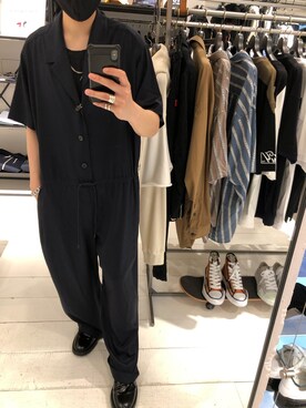 「ROBES&CONFECTIONS（ローブスコンフェクションズ）のアイテム（オールインワン・サロペット）」を使った、takaya  ogawaさん（メンズ・172cm）の春コーディネート
