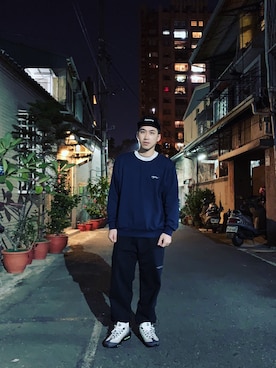 「REMIX（リミックス）のアイテム」を使った、阿展さん（メンズ・175cm）の冬コーディネート