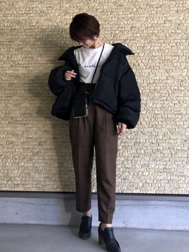 「Libra Cue（リブラ キュー）のアイテム（ダウンジャケット/コート）」を使った、noriさん（レディース・159cm）の冬コーディネート
