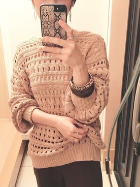 「透かし編みニット」｜noriさん（レディース・159cm）の春コーディネート