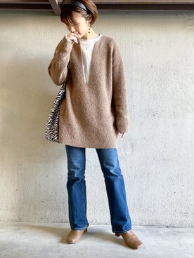 「WEGO（ウィゴー）のWEGO/ワイドカチューシャ（カチューシャ）」を使った、noriさん（レディース・159cm）の冬コーディネート