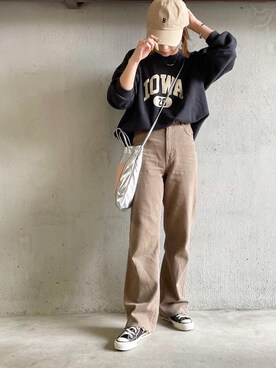 「via j（ヴィアジェイ）のアイテム（帽子）」を使った、noriさん（レディース・159cm）の春コーディネート