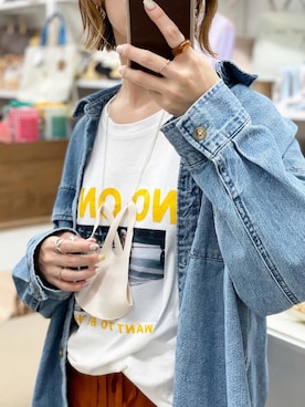 「via j（ヴィアジェイ）のアイテム（Tシャツ/カットソー）」を使った、noriさん（レディース・159cm）の春コーディネート