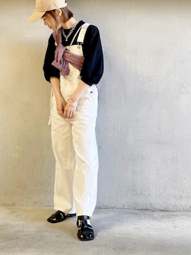 「via j（ヴィアジェイ）のアイテム（帽子）」を使った、noriさん（レディース・159cm）の春コーディネート