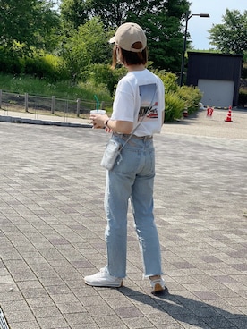 「via j（ヴィアジェイ）のアイテム（帽子）」を使った、noriさん（レディース・159cm）の春コーディネート