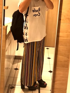 「JEANASIS（ジーナシス）のアイテム（パンツ、その他）」を使った、miomioさん（レディース）の夏コーディネート