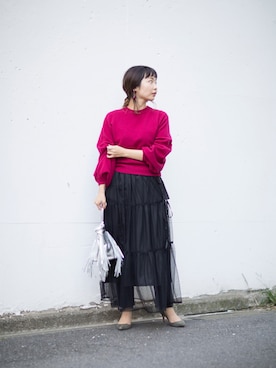 「HASHIBAMI（ハシバミ）のアイテム（バッグ）」を使った、nanoPR takasakiさん（レディース・155cm）の秋コーディネート