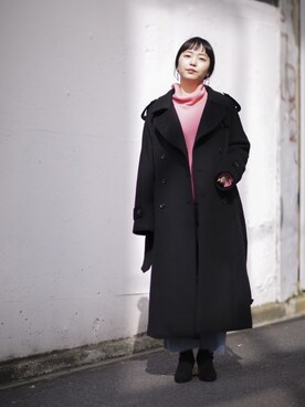 「NANO universe（ナノユニバース）のアイテム（デニムパンツ）」を使った、nanoPR takasakiさん（レディース・155cm）の秋コーディネート