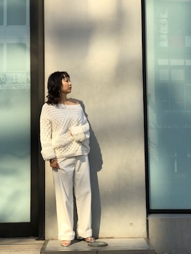 「NANO universe（ナノユニバース）のアイテム（サンダル）」を使った、nanoPR takasakiさん（レディース・155cm）の冬コーディネート