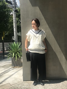 「HASHIBAMI（ハシバミ）のアイテム」を使った、nanoPR takasakiさん（レディース・155cm）の秋コーディネート