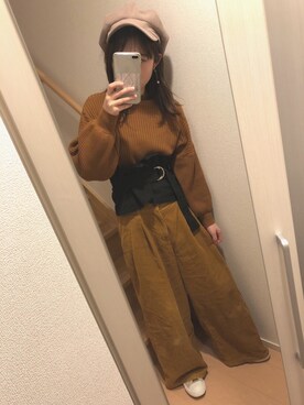 「アイテム（キャスケット）」を使った、# Yさん（レディース・160cm・10代）の冬コーディネート