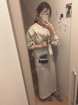 「ビーズバッグ」｜「アイテム（その他シューズ）」を使った、# Yさん（レディース・160cm）の秋コーディネート