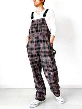 「ウールパンツ」｜「アイテム（サロペット/オーバーオール）」を使った、nouvelle Ark  樋口蒼馬さん（メンズ・177cm）の春コーディネート