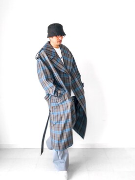 「初秋コーデ」｜「アイテム（トレンチコート）」を使った、nouvelle Ark  樋口蒼馬さん（メンズ・177cm）の秋コーディネート