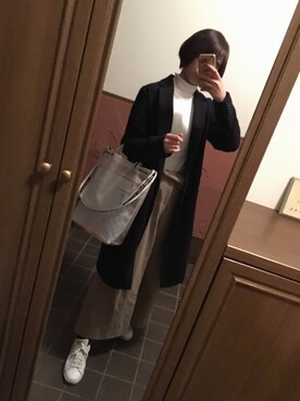 「SEVENDAYS=SUNDAY（セブンデイズサンデイ）のアイテム（チェスターコート）」を使った、さつきさん（レディース・162cm）の秋コーディネート
