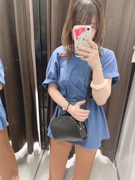 「patagonia（パタゴニア）のアイテム（Tシャツ/カットソー、ブルー系）」を使った、momoさん（レディース）の夏コーディネート