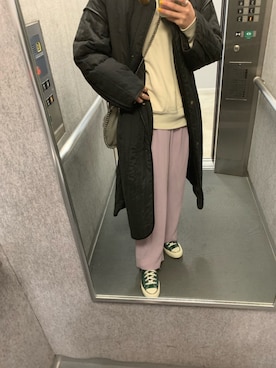 「ct70」｜「アイテム（ダウンジャケット/コート）」を使った、momoさん（レディース・162cm）の冬コーディネート