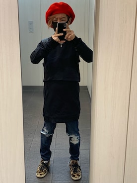 「MM6 Maison Margiela（ｴﾑｴﾑｼｯｸｽ ﾒｿﾞﾝ ﾏﾙｼﾞｪﾗ）のアイテム（スウェット）」を使った、kou198402さん（メンズ・160cm）の秋コーディネート