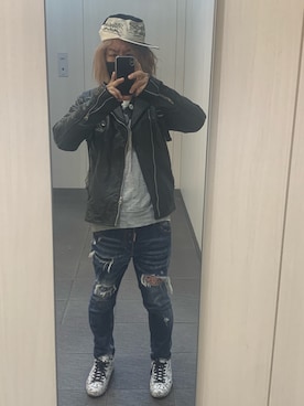 「Re:make（リメイク）のアイテム（スウェット）」を使った、kou198402さん（メンズ・160cm）の冬コーディネート