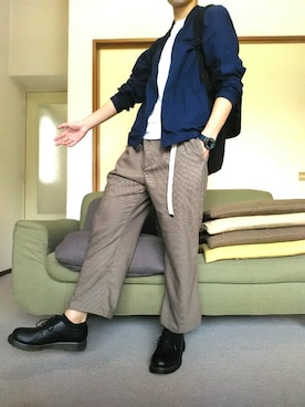 「アイテム（腕時計、ブルー系）」を使った、りくおさん（メンズ・168cm）の春コーディネート