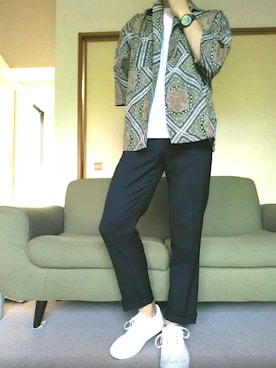 「アイテム（腕時計、ブルー系）」を使った、りくおさん（メンズ・168cm）の春コーディネート
