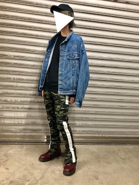 「sevens（セブンズ）のアイテム（デニムジャケット）」を使った、りぃさん（メンズ・174cm）の秋コーディネート