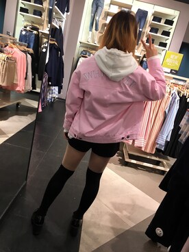 「SPAO（スパオ）のアイテム（その他アウター）」を使った、哆啦さん（レディース・156cm）の春コーディネート
