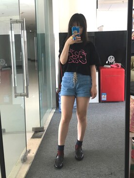 「eight sixty（エイト・シックスティ）のアイテム（パンツ）」を使った、哆啦さん（レディース・156cm）の夏コーディネート