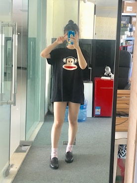 「Paul Frank（ポールフランク）のアイテム」を使った、哆啦さん（レディース・156cm）の夏コーディネート