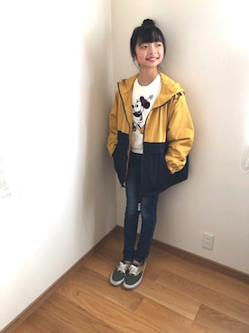 「Honeys（ハニーズ）のアイテム（ジャケット/アウター）」を使った、YURAさん（キッズ・146cm）の冬コーディネート